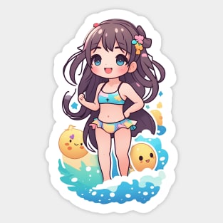 Cute anime girl in bikini Sticker